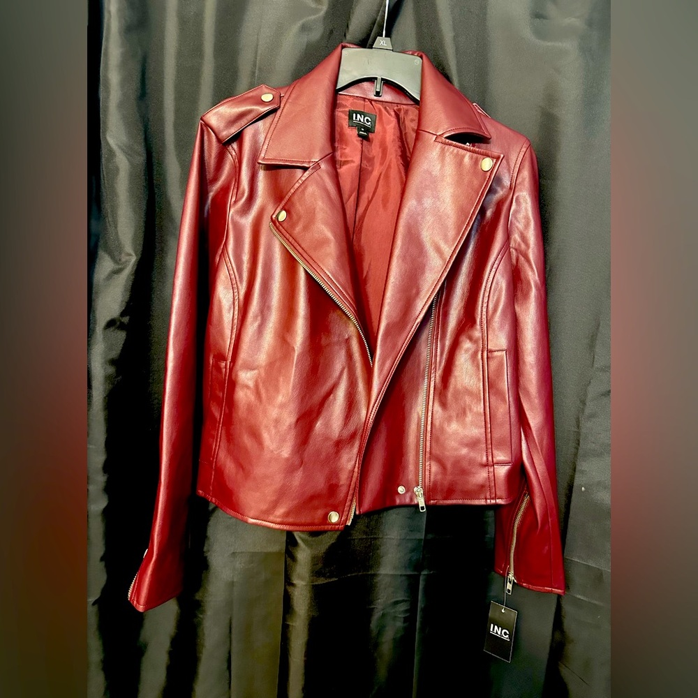 INC International Concepts Women's Faux Leather Jacket size M